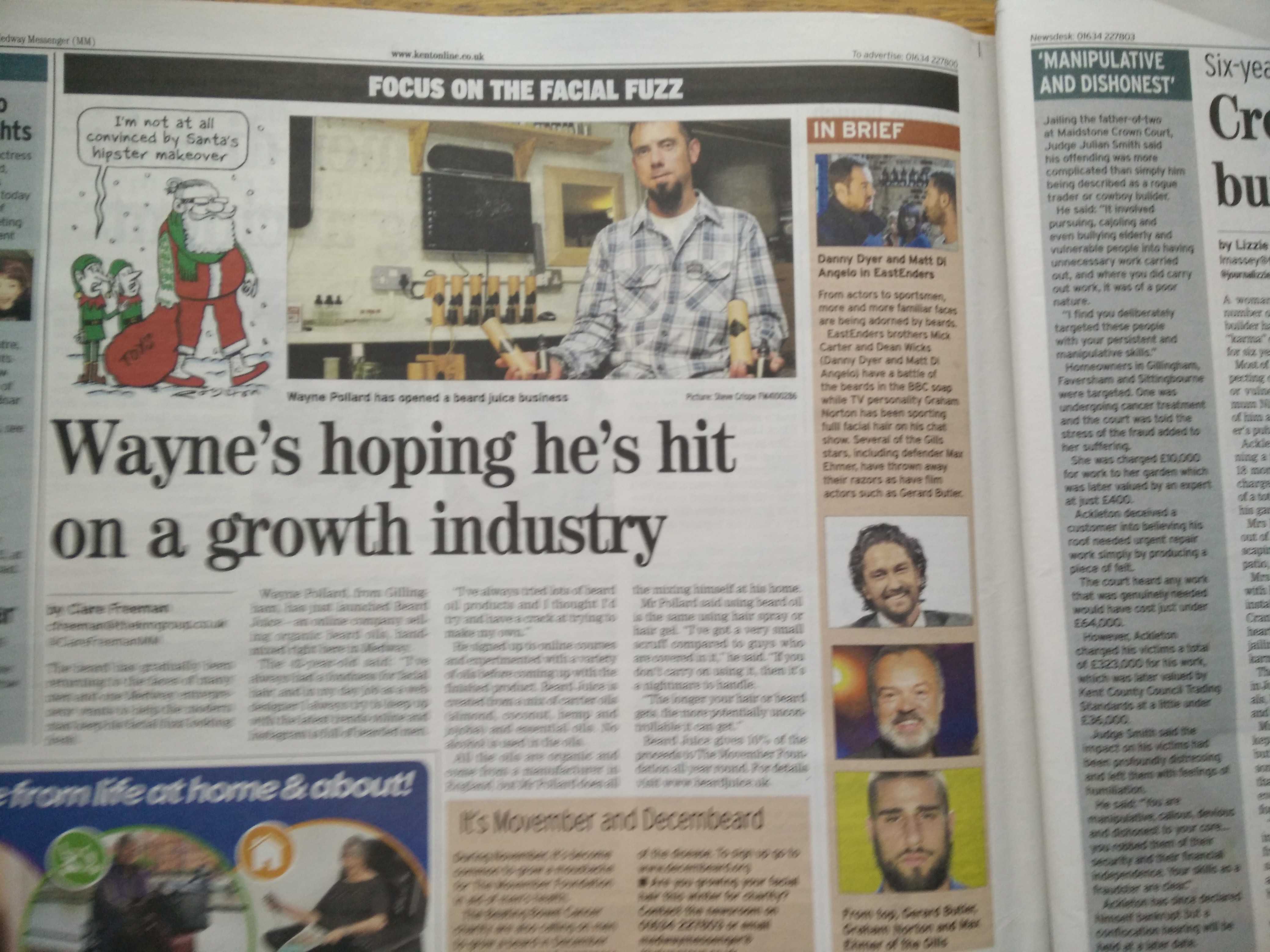 Beard Juice in the Kent Messenger